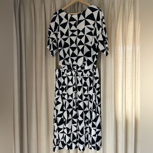 Anne Taylor LOFT Rayon, Skirt Set, XL Blsck/White